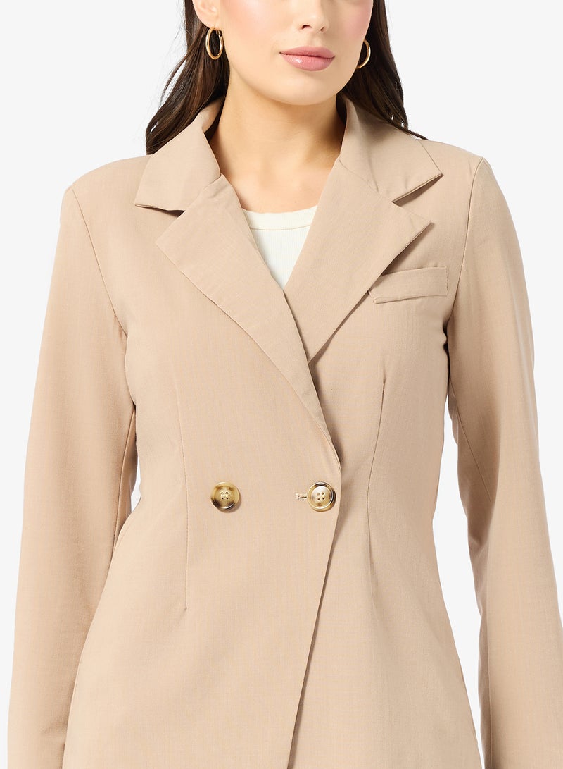 Ginger Cinched Waist Structured Longline Blazer - Image 3